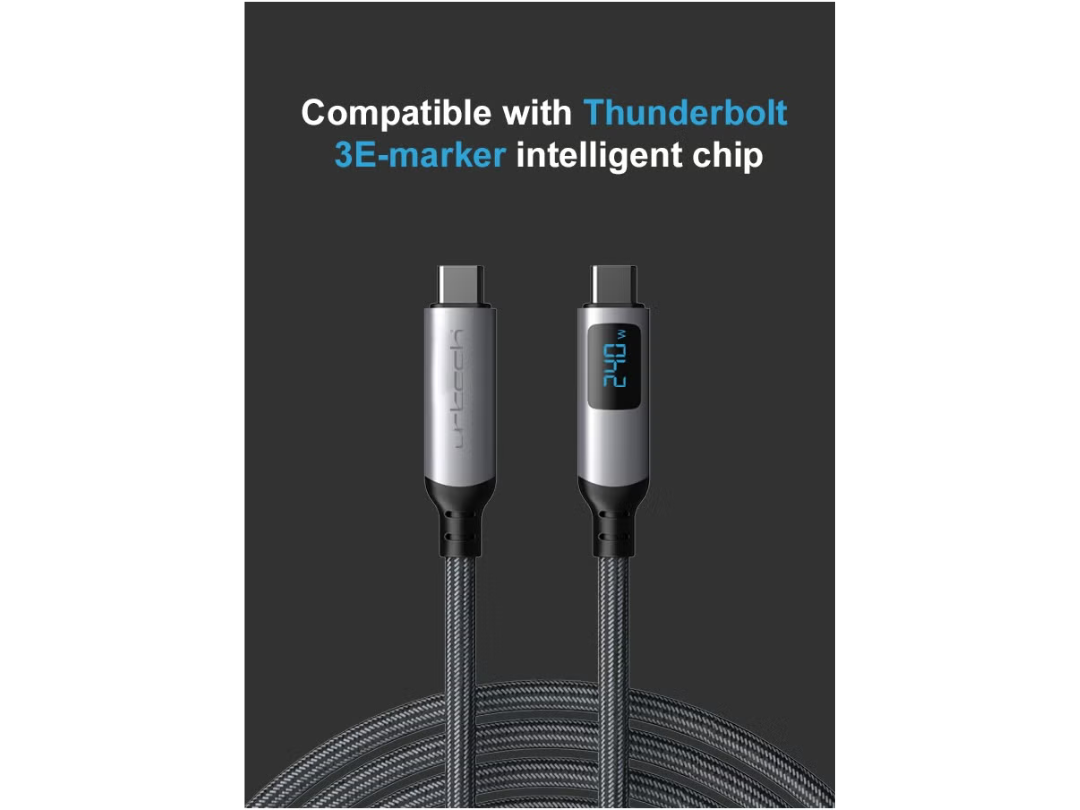 URTECH 240W USB4 Cable with LED Display | Same Day Delivery Qatar URTECH 240W USB4 Cable with LED Display | Same Day Delivery Qatar